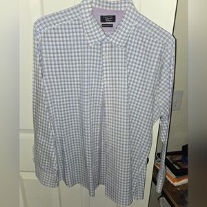 Penguin Purple and White Button Down Shirt